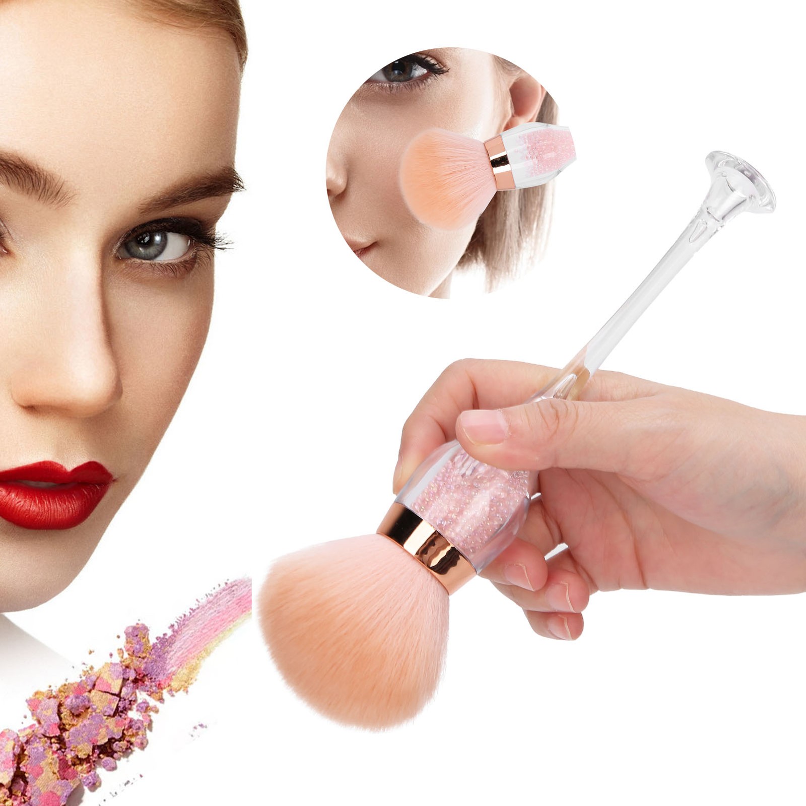Loose Powder Brush Large Fluffy For Beauty And Makeup Professionals 14.5cm