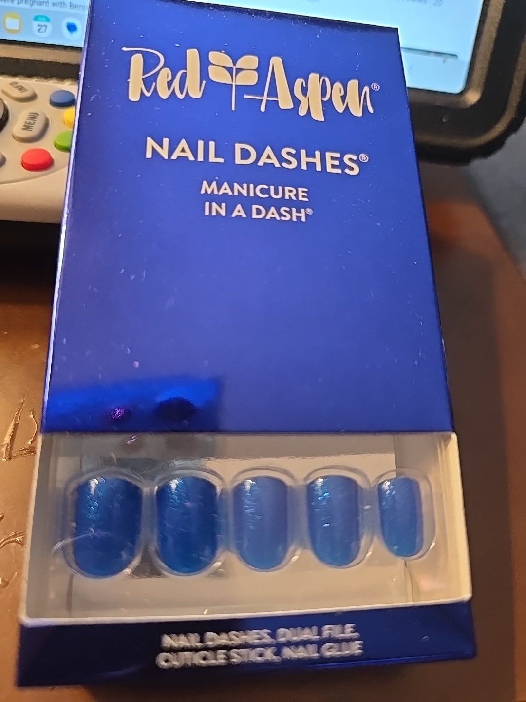 Red Aspen Press On Nails~Red, White, and Boujee, Brookie Nail Dashes Short~Blue