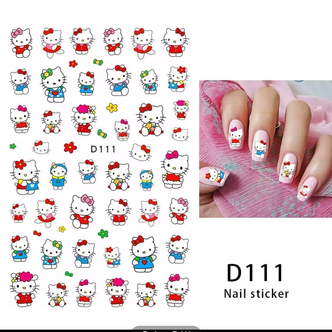 NAIL art 3 sheets HELLO KITTY + US SELLER Free Shipping