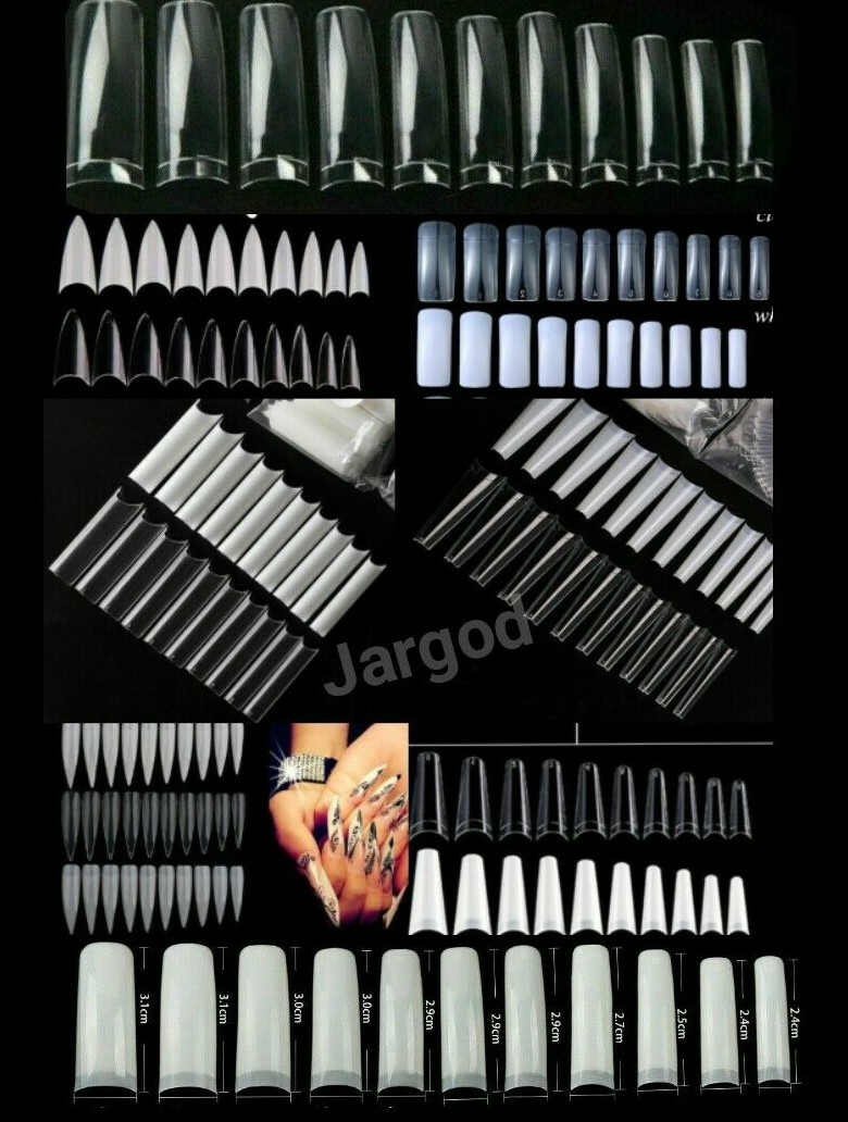 100pc XXL C Curve/Stiletto/French Square/Flat French Coffin Fake False Nail Tips