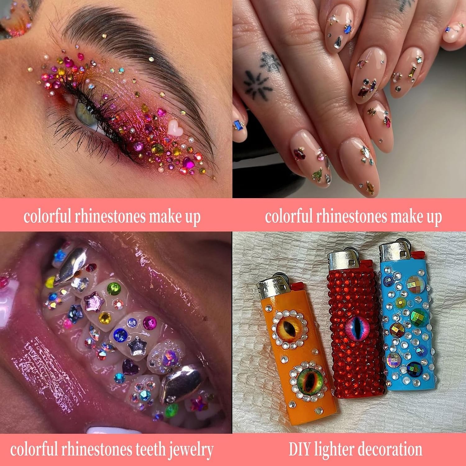 Colorful Rhinestones Rhinestone Charms Multi Shape Crystal 3D Geometric Nail …