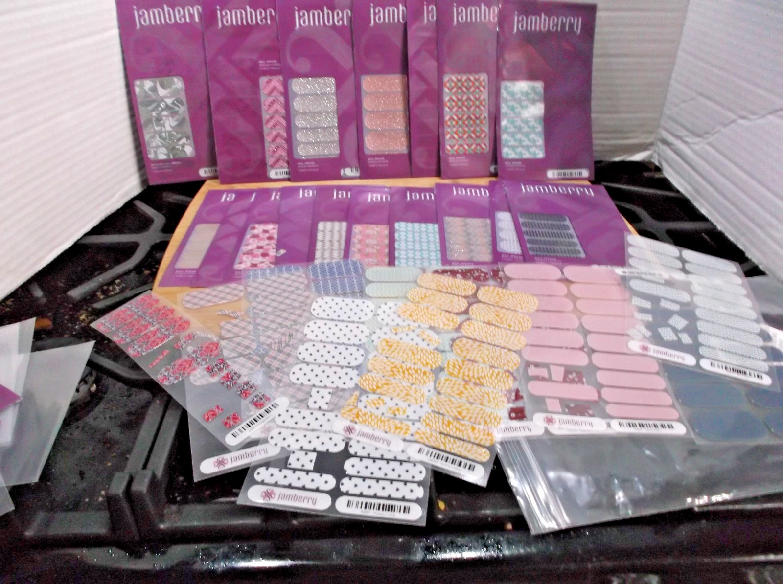 Jamberry Nail Wraps Lot 17 Full Sheets 11 Loose Sheets NEW