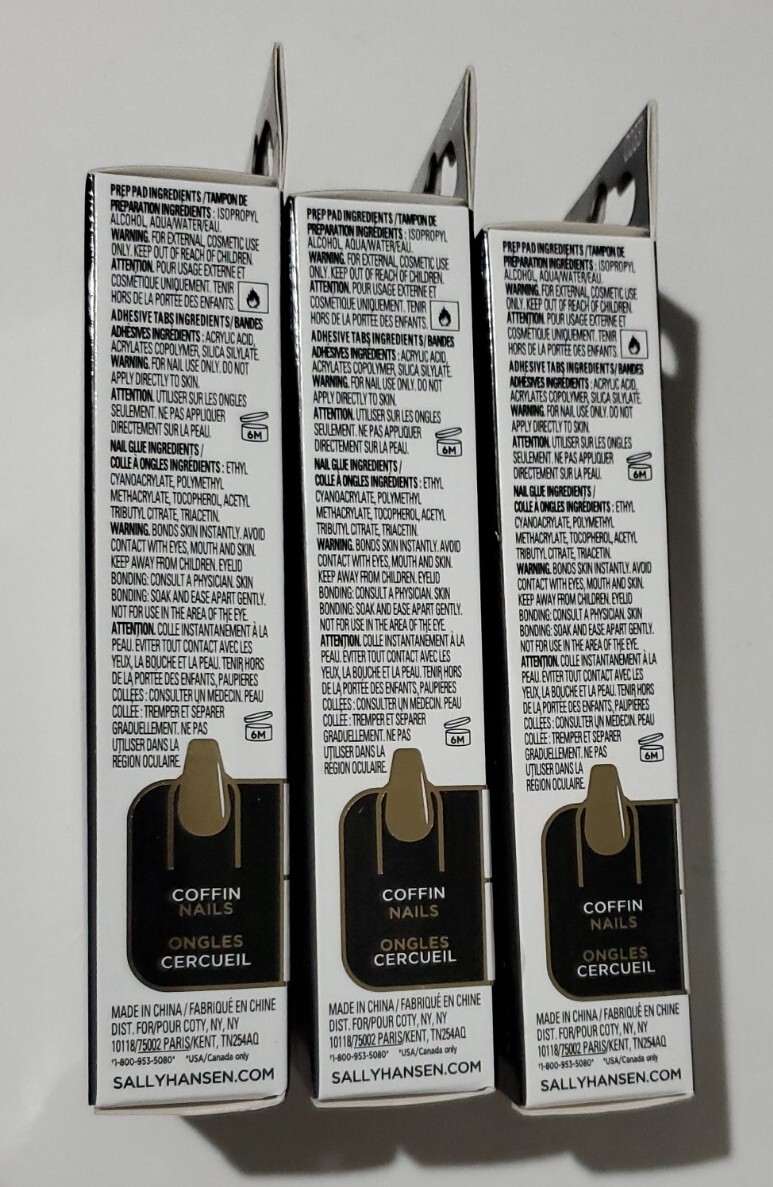3Pk Sally Hansen Salon Effect Perfect Manicure Coffin Nails Meet Me In The Metal