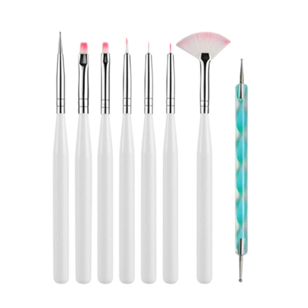 8/20 PCS Nail Art Pen Brush Design Dotting Painting Drawing Polish Tool UV Gel