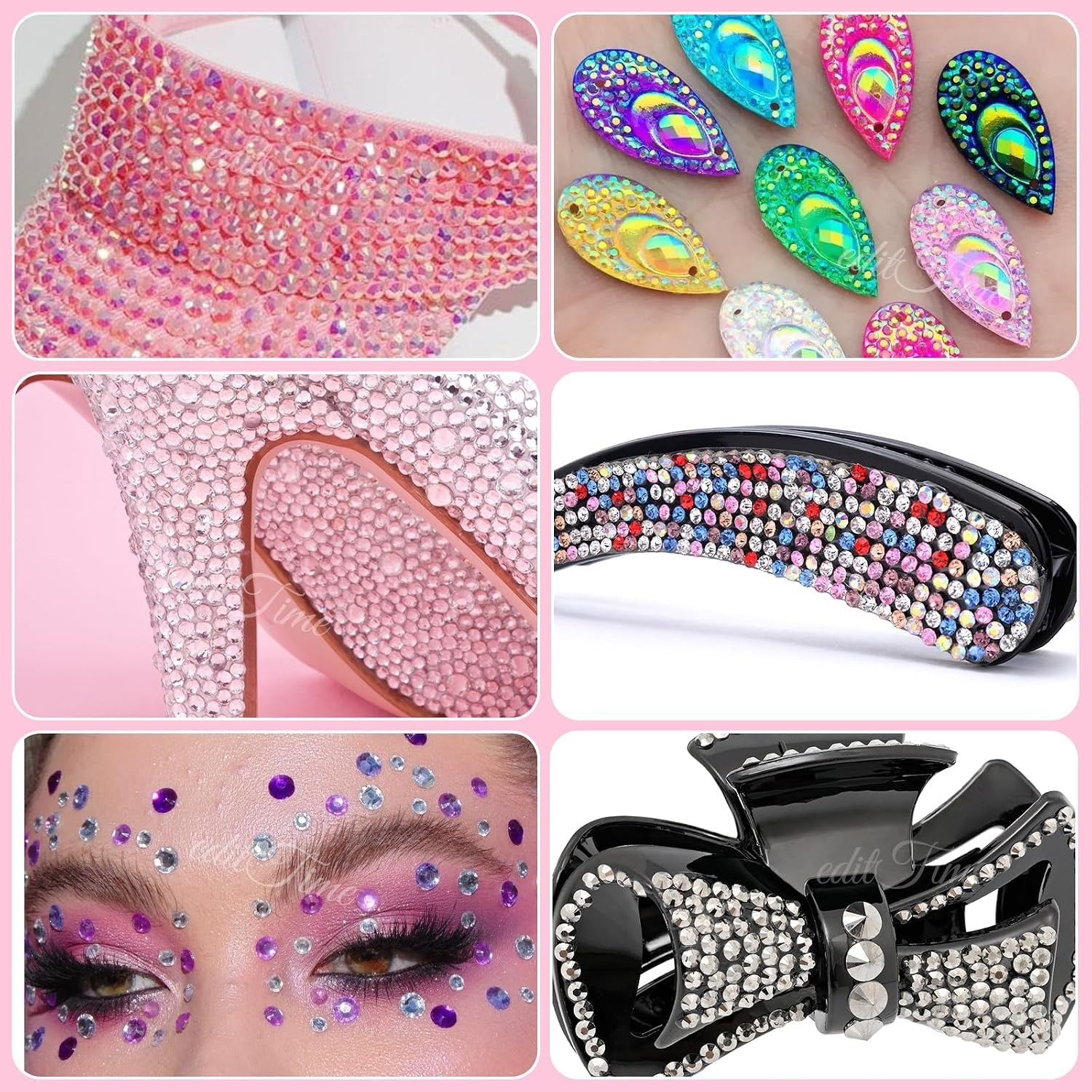 20000pcs 2mm Sparkling Crystal Nail Rhinestones Kit with Tools for Glamorous Art