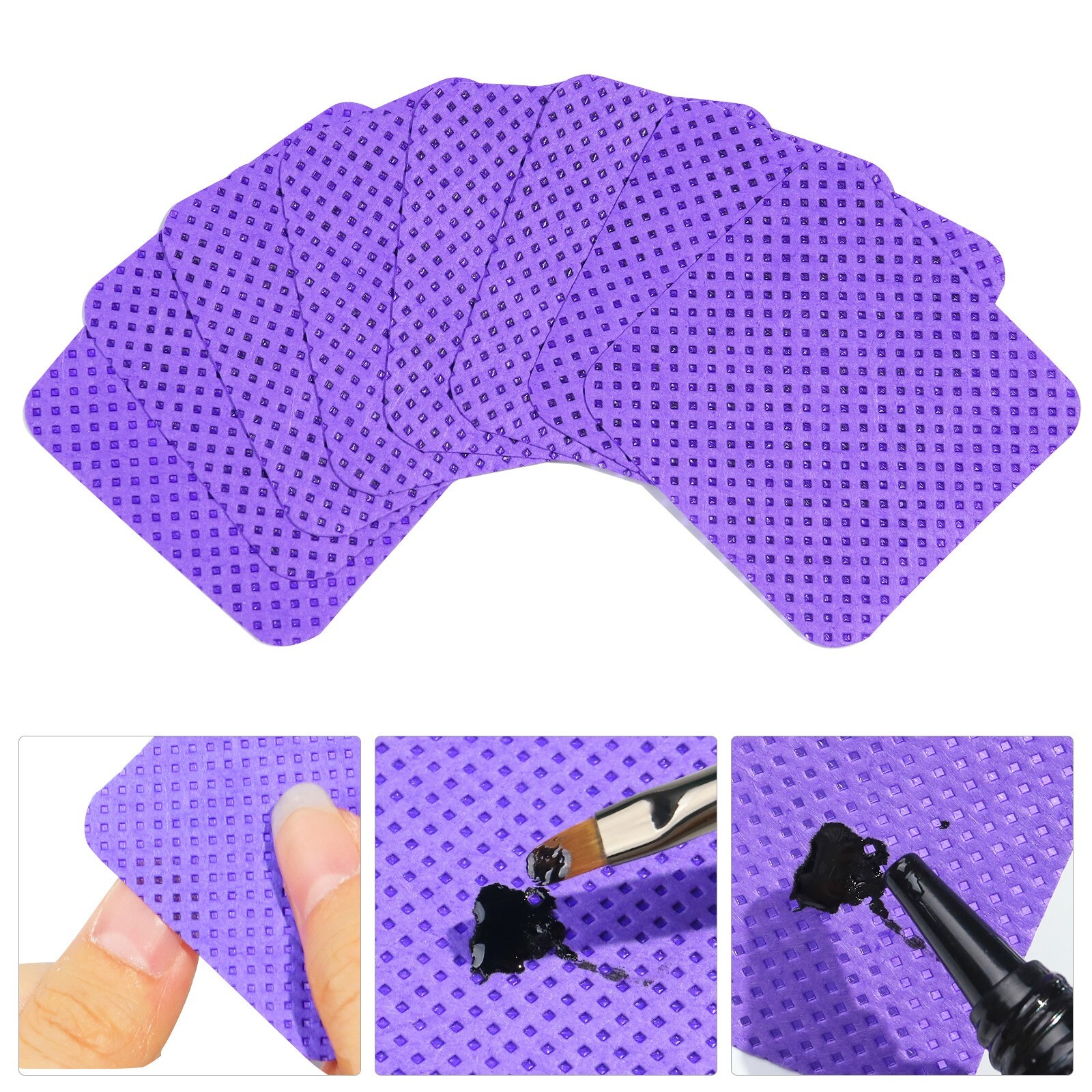 300Pcs Lint Free Wipes Nail Polish Remover Pad Manicure Pedicure Disposable Tool