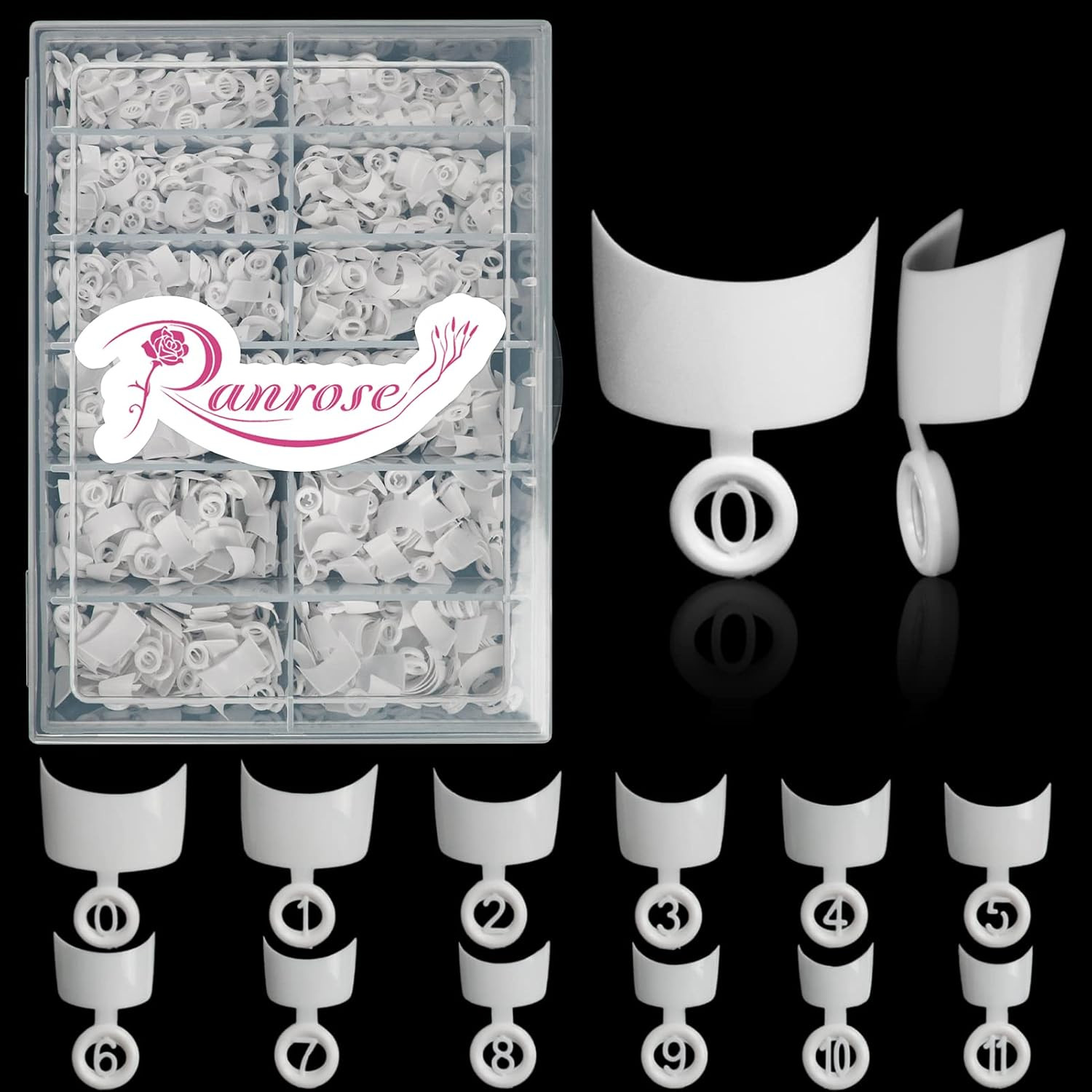 240PCS Long Almond Nail Tips,Half Cover Acrylic Fake Nails | No C Curve Gel Nail