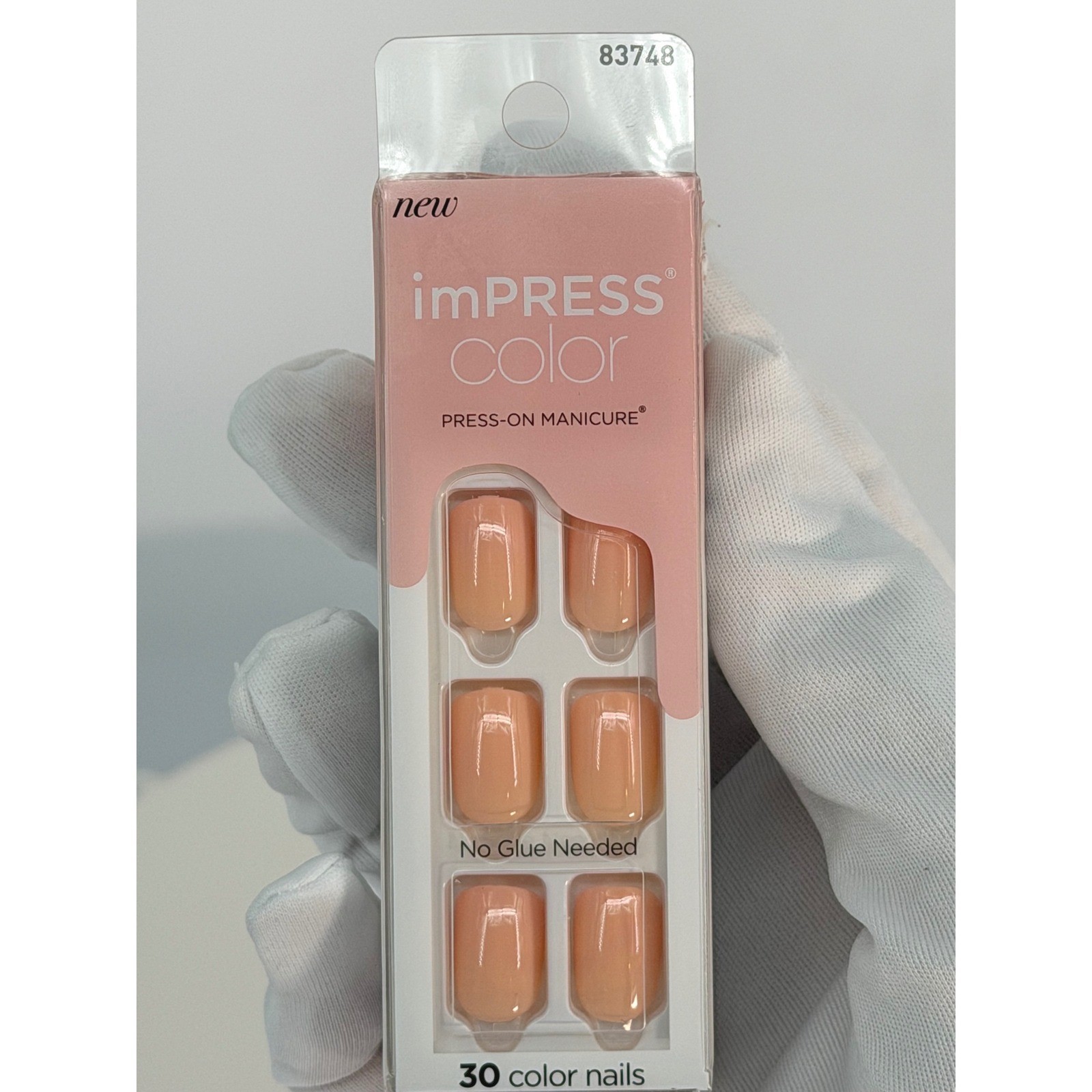 Kiss Impress Color Press On Manicure Peachy Nude 30 Nails Spring Neutral 93-44