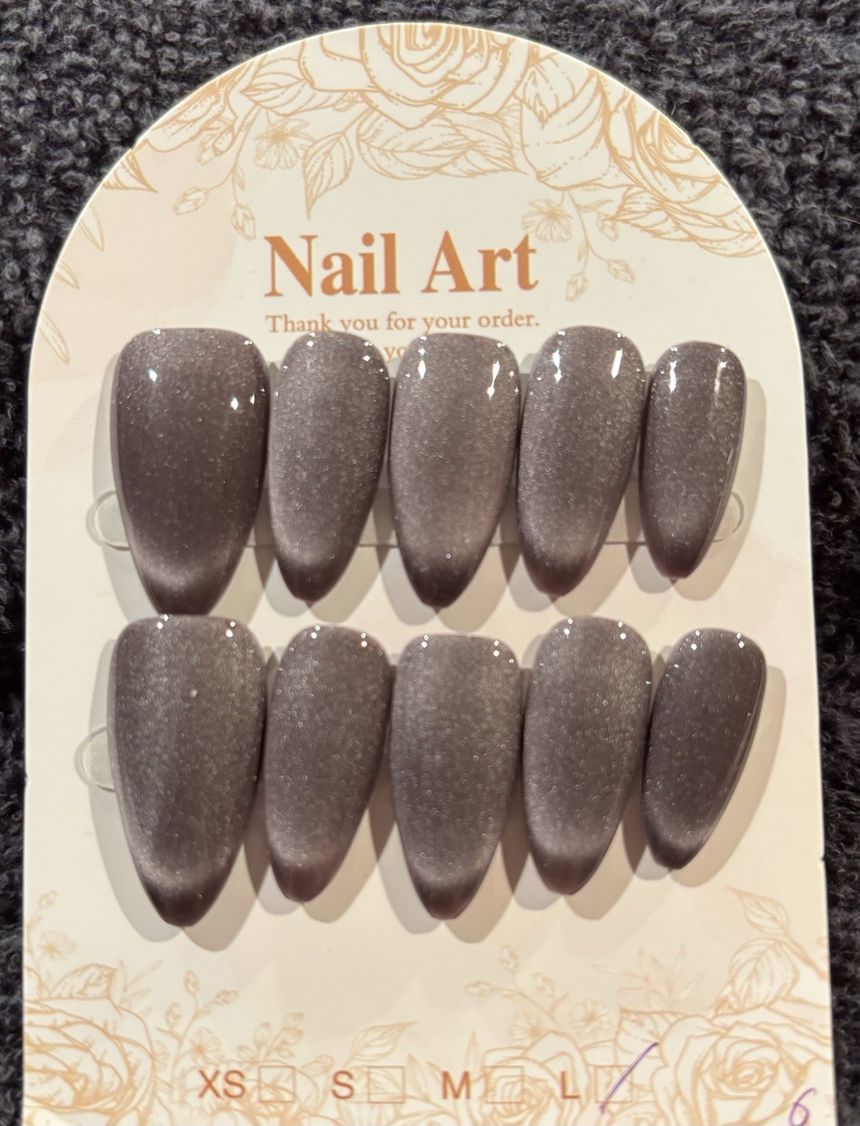 Press On Nails CAT EYE Various Colors Pointy Almond. Long length, Size LARGE.