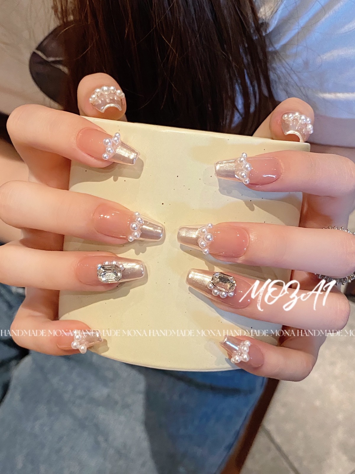 GAOCHAO handmade press on nails Dreamy Princess small