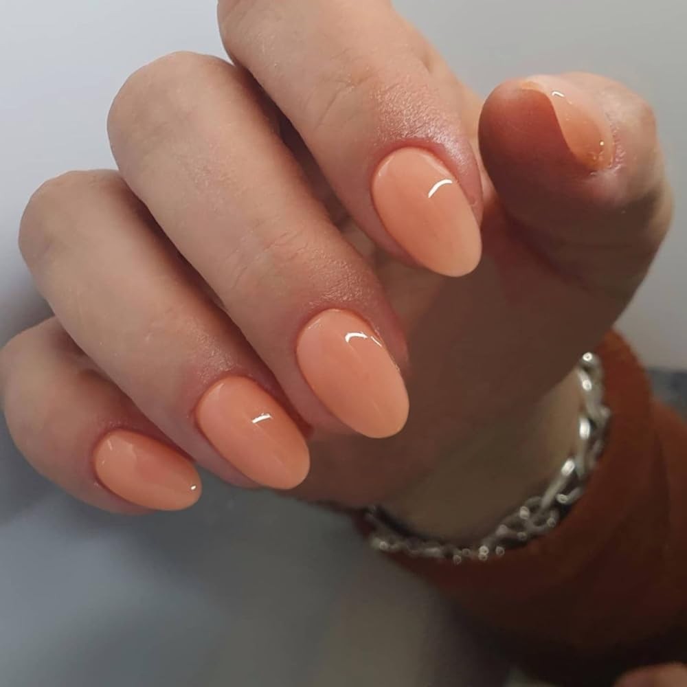 Dusty Pink Press On Nails Short Oval Acrylic Nails for Women Reusable Thick