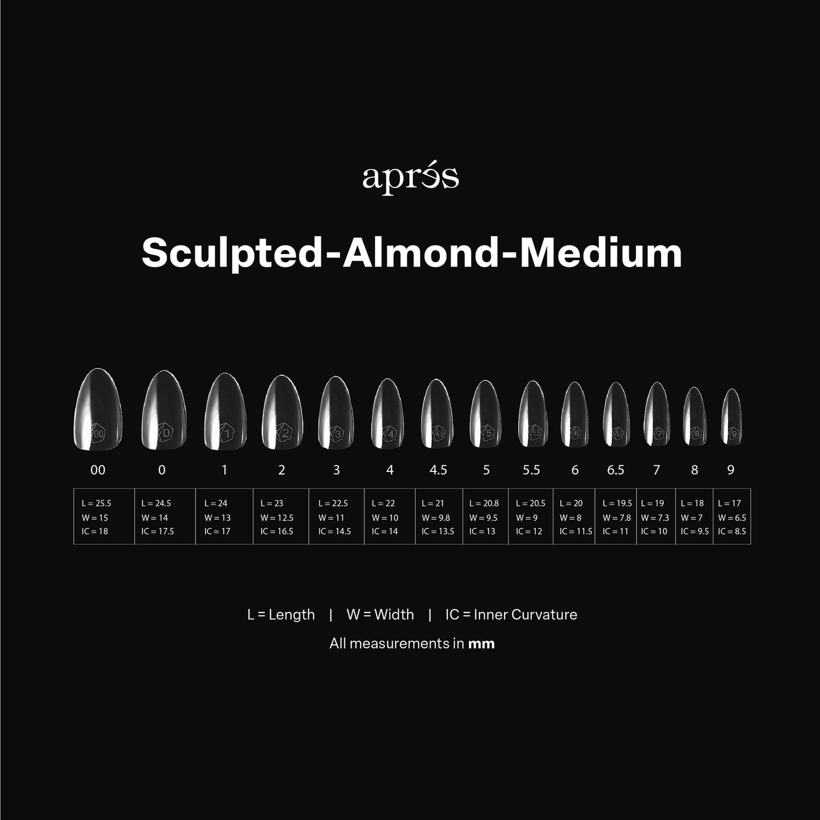 Apres Gel-X Sculpted Almond Medium 2.0 Tips Box 14 Sizes – Pro 600pcs