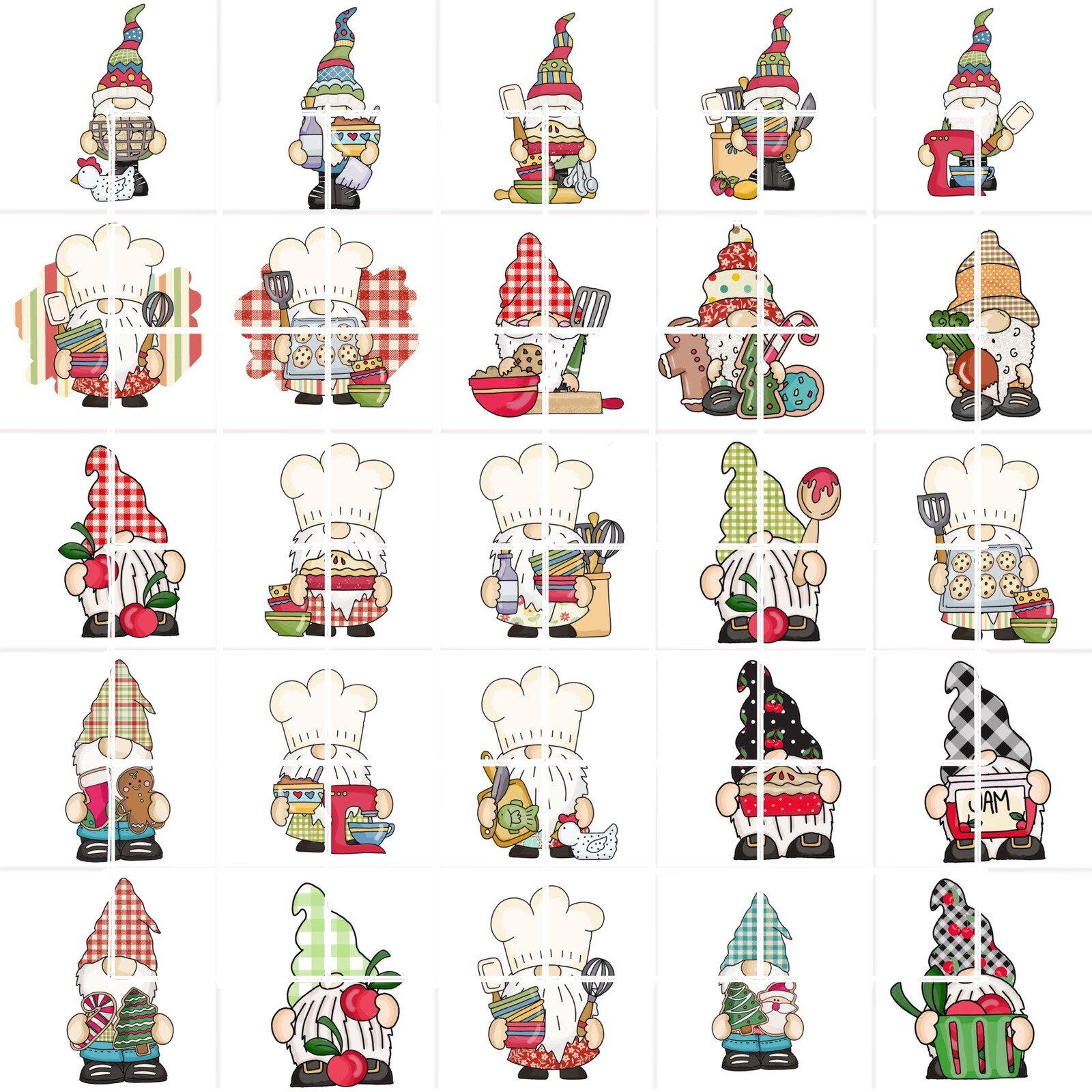 Gnomes And Food Waterslide Water Nail Decals Set Of 50 Instructions & Bonus