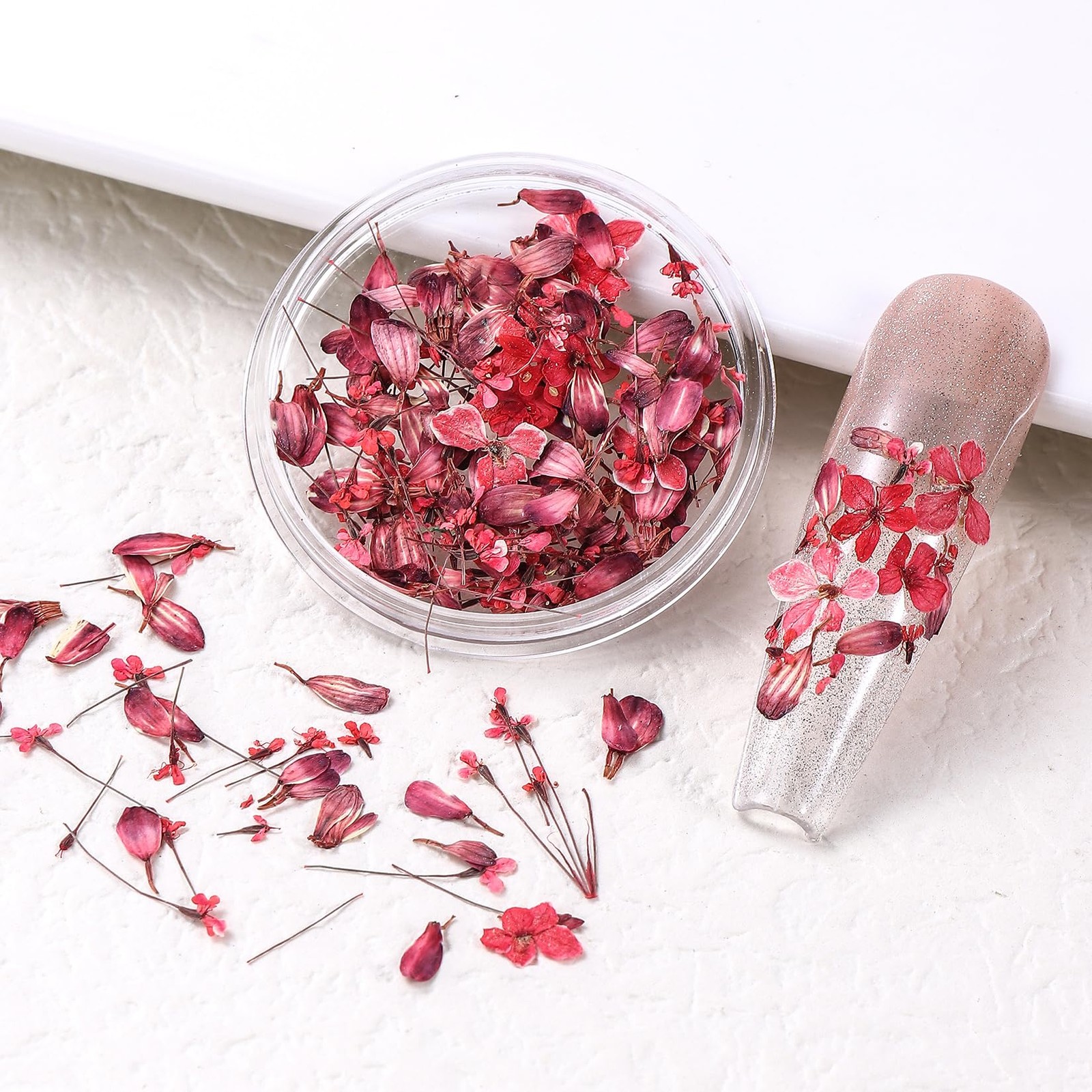3D Dried Flowers Nail Decoration 9 Boxes 9 Colors Real Pressed Floral Leaves …