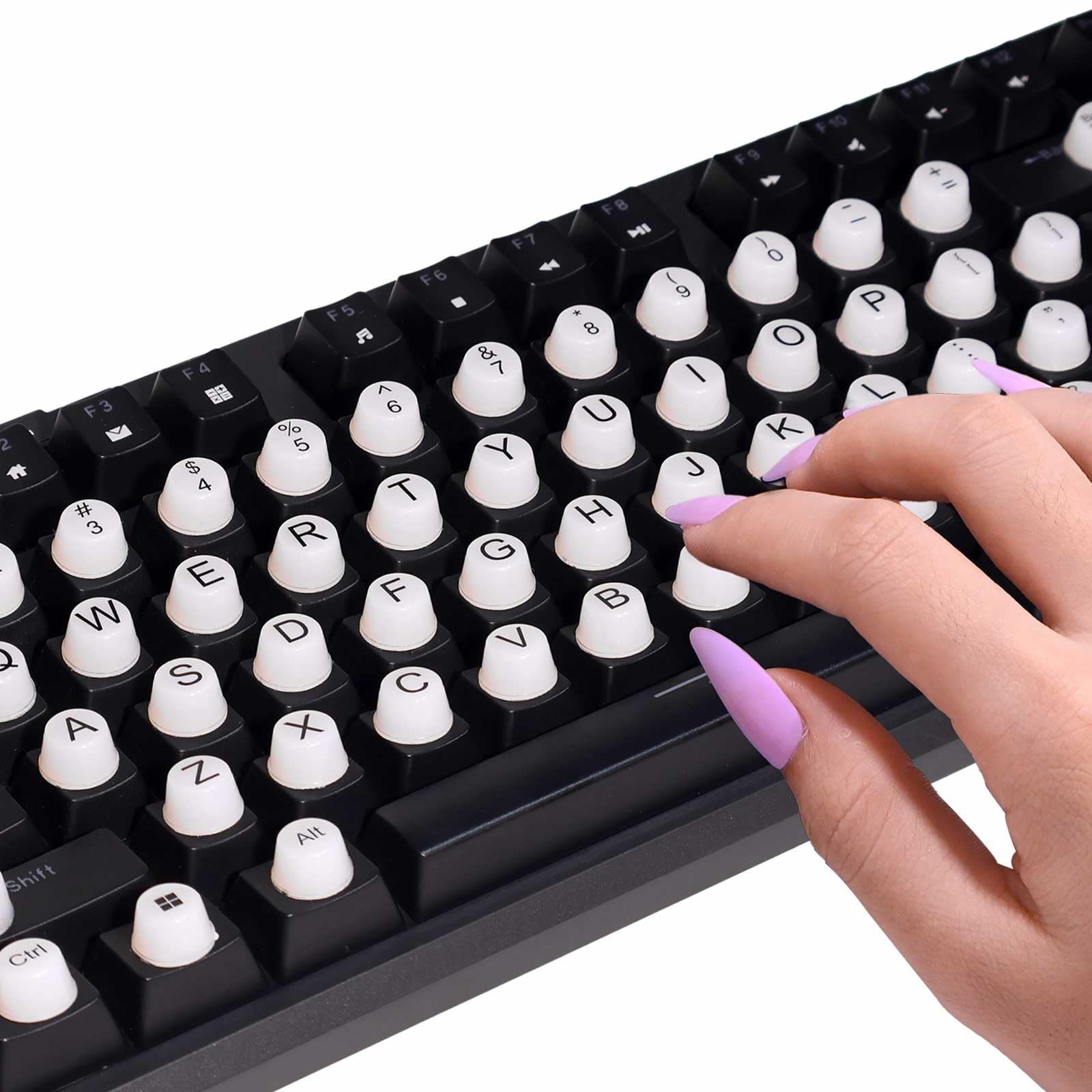 Raised Keyboard Stickers for Long Nails with Letters, Soft Silicone Keyboard …
