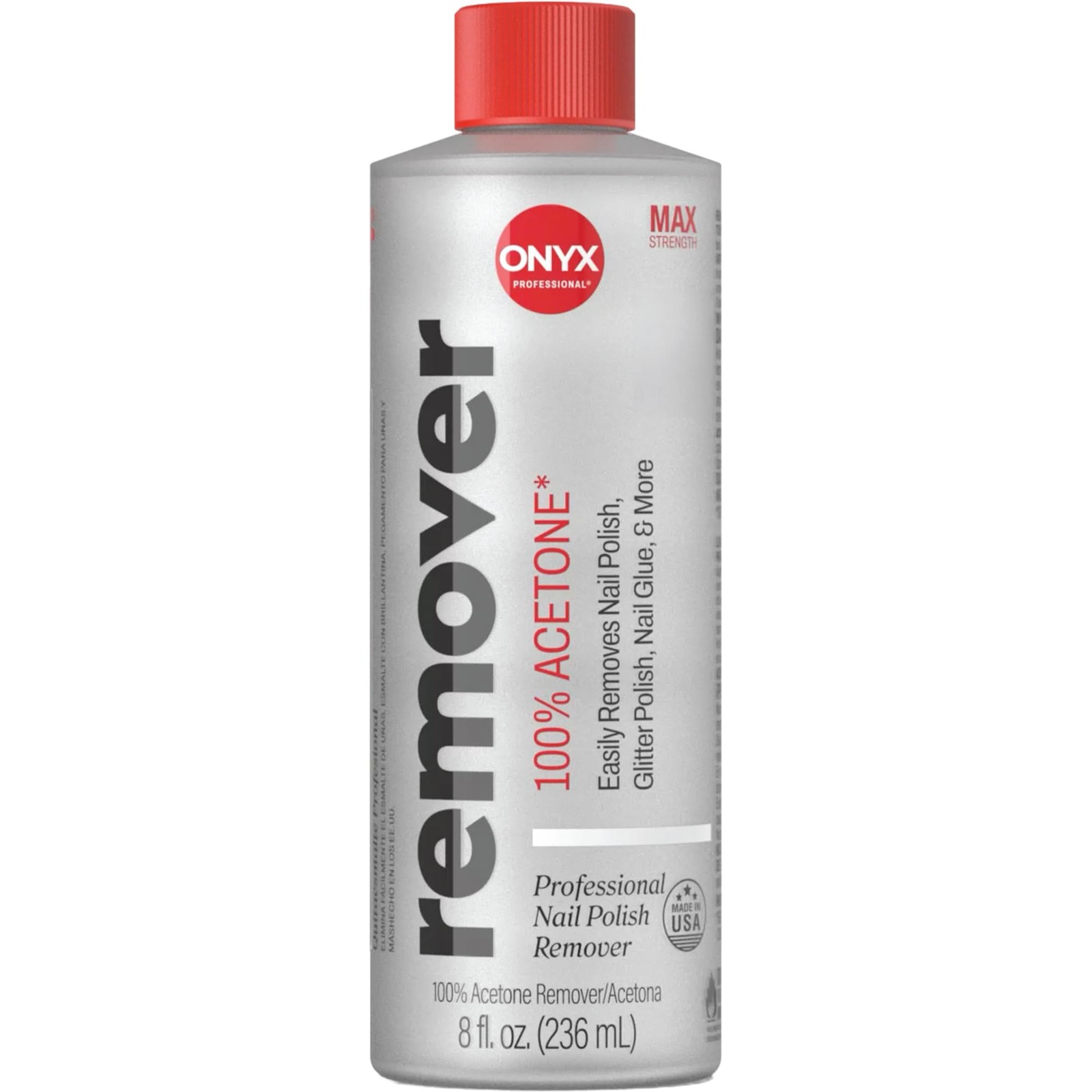 Onyx Professional 100% Pure Acetone Nail Polish Remover 8 Fl Oz (Pack of 1)