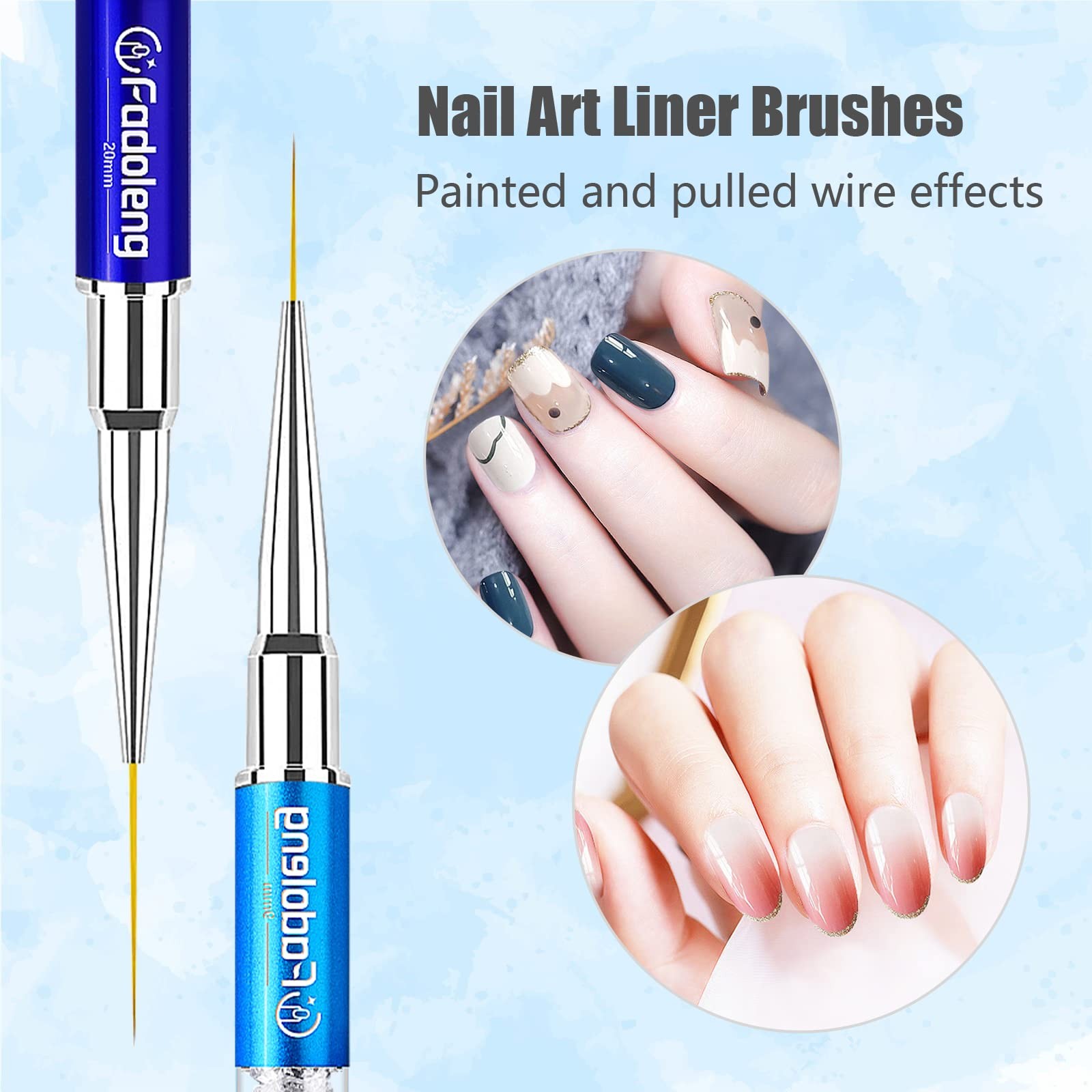 Nail Art Brushes, 7Pcs Nail Design Brushes for Salon at Home DIY Manicure wit…