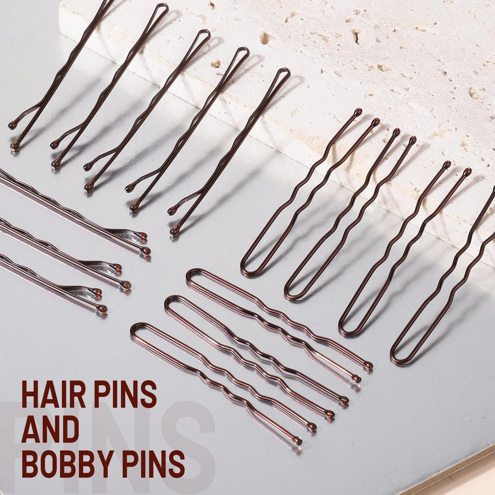 Teenitor 100Pcs Bobby Pins for Women, 1 Count (Pack of 100), Brown