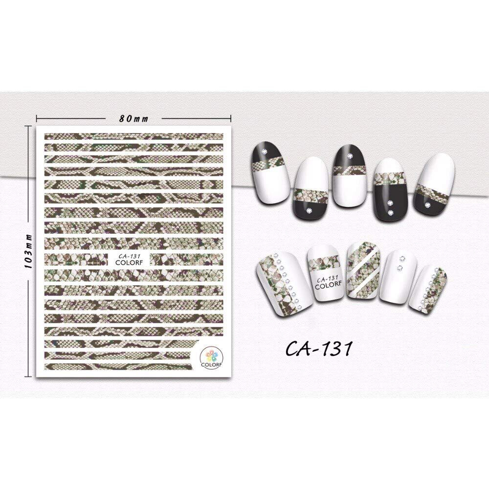 Nail Art 3D Decal Stickers Snake Skin Protective Color CA131