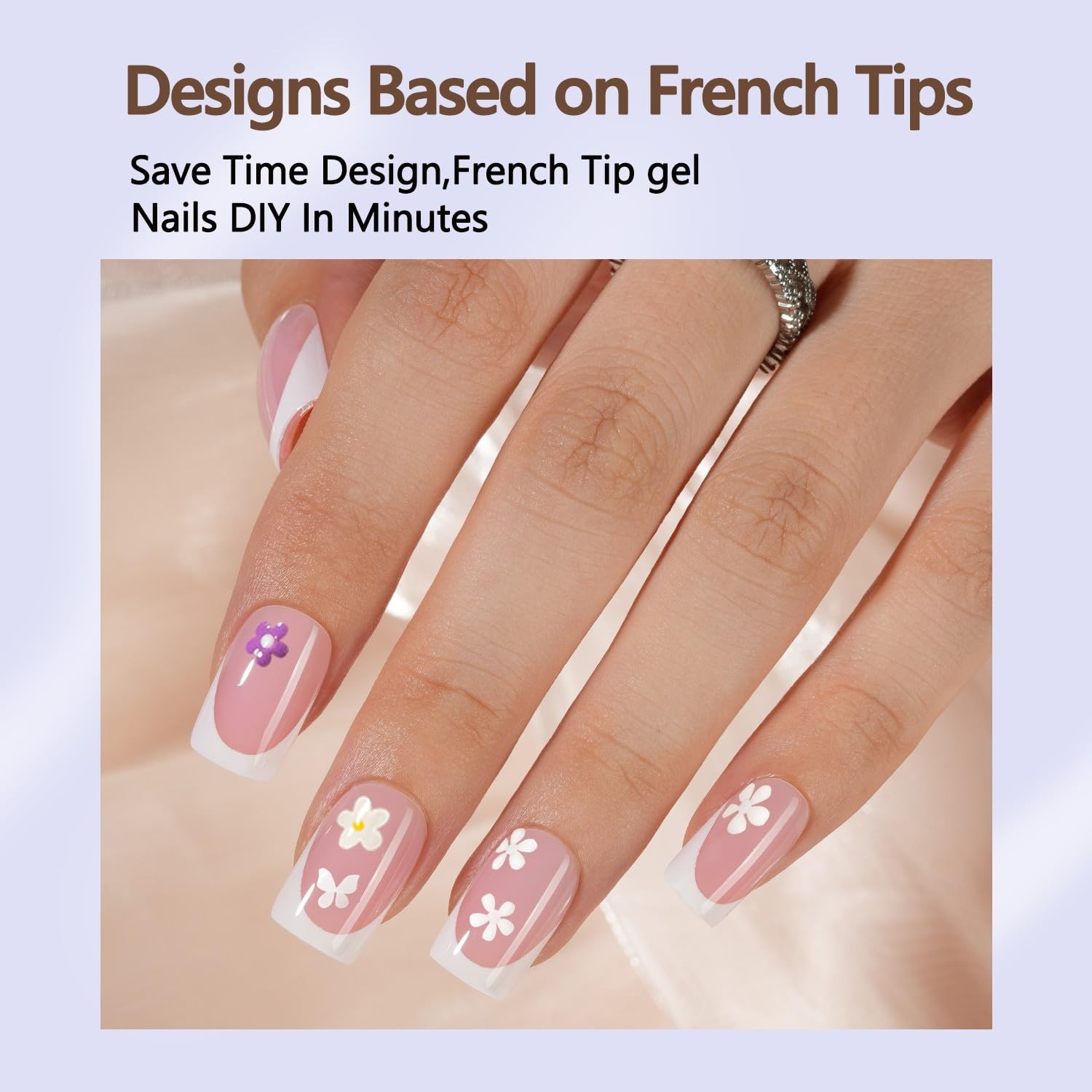 Misssix French Gel Nail Tips, 160Pcs Tip Press on Nails 16 Sizes, Pink
