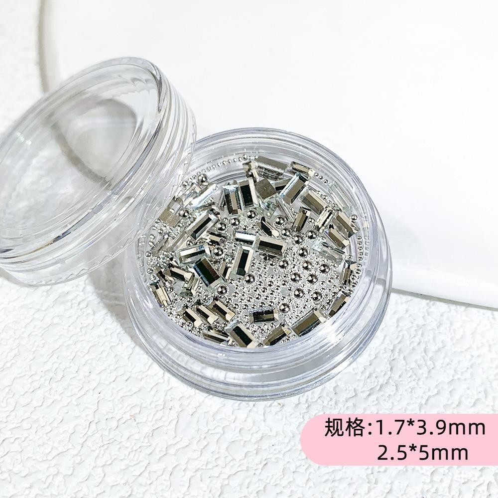 Small Crystal Rhinestones Set, 1/6/12 Grid Flat Back for Gel Nail Art Projects