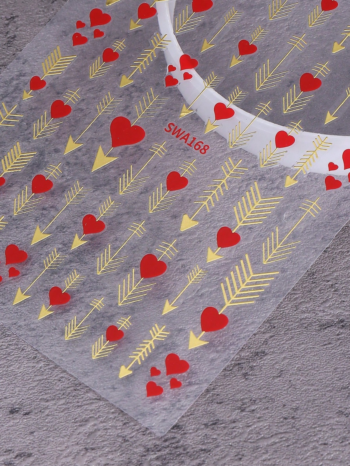 ❤️ 2-Pack 3D Red Heart Nail Stickers – Valentine’s Gold Arrow Designs UK 🇬🇧