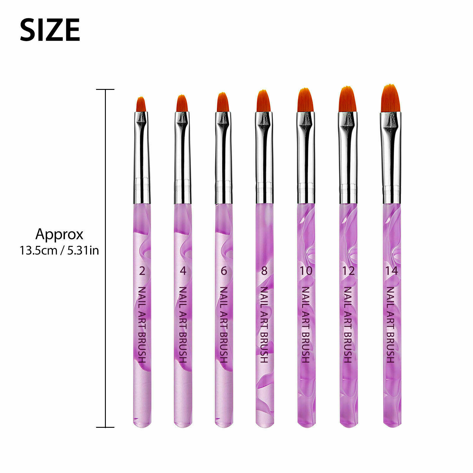 7Pcs Acrylic Nail Art Brush set Nail Art Pen Tips UV Builder Gel Painting Brush