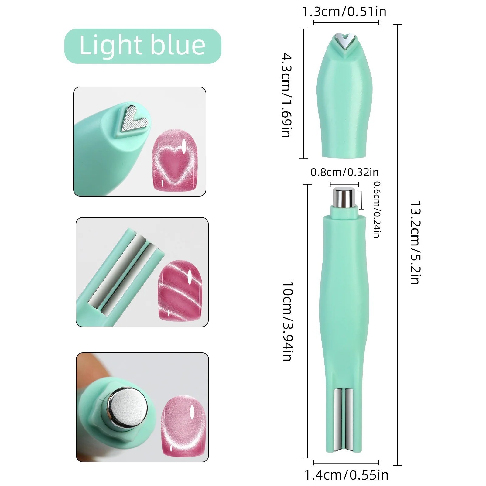 Cat Eye Nail Magnet Pen 3in1 Heart Moon Snake Double Line Nail Kit