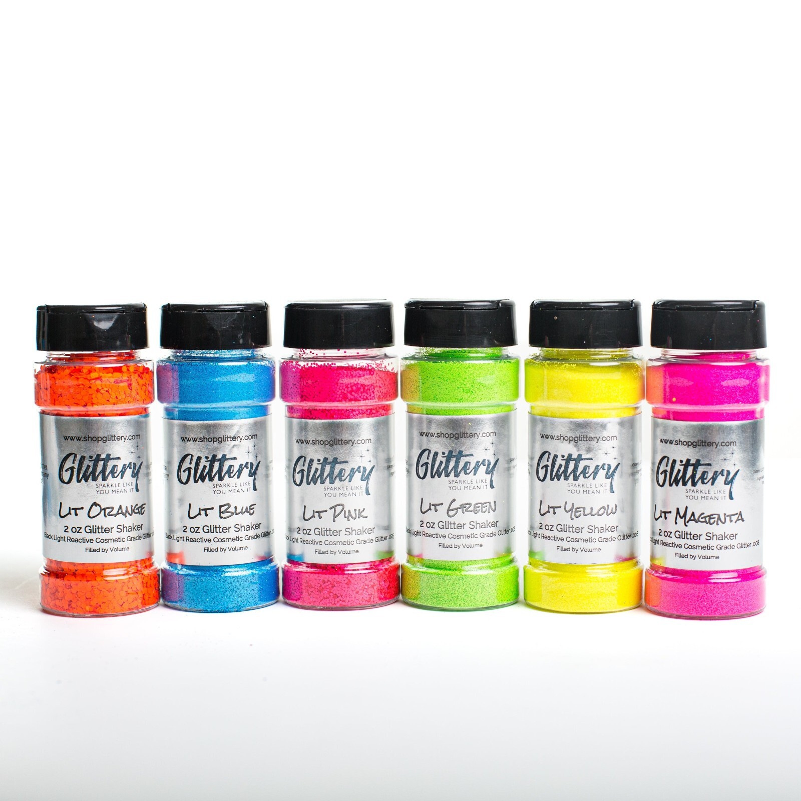 UV reactive Glitter Blacklight, Neon Glitter Powders Pink, Green, Yellow, Blue