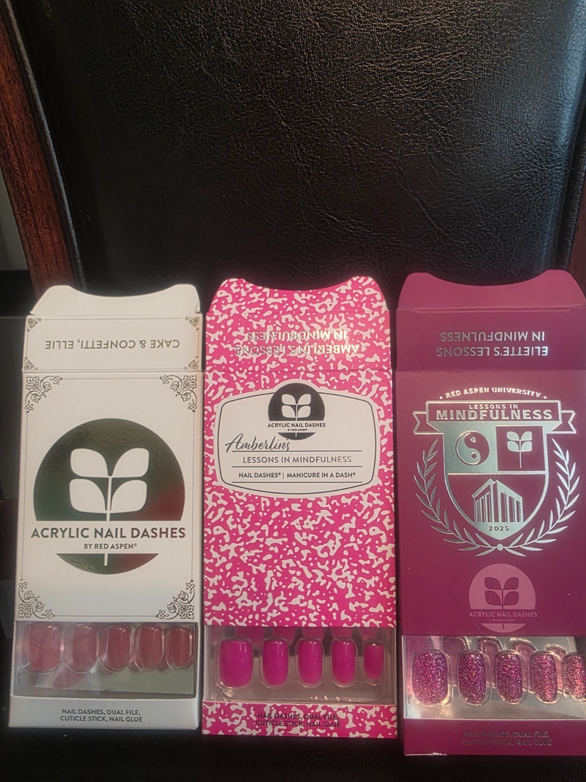 Red Aspen Press On Nails BUNDLE in Pink/Purple Acrylics-Eliette, Amberlin, Ellie