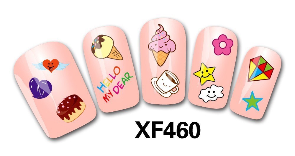 3D Nail Sticker Cartoon Unicorn My Little Pony Bear Piggy Cake Peel & Stick