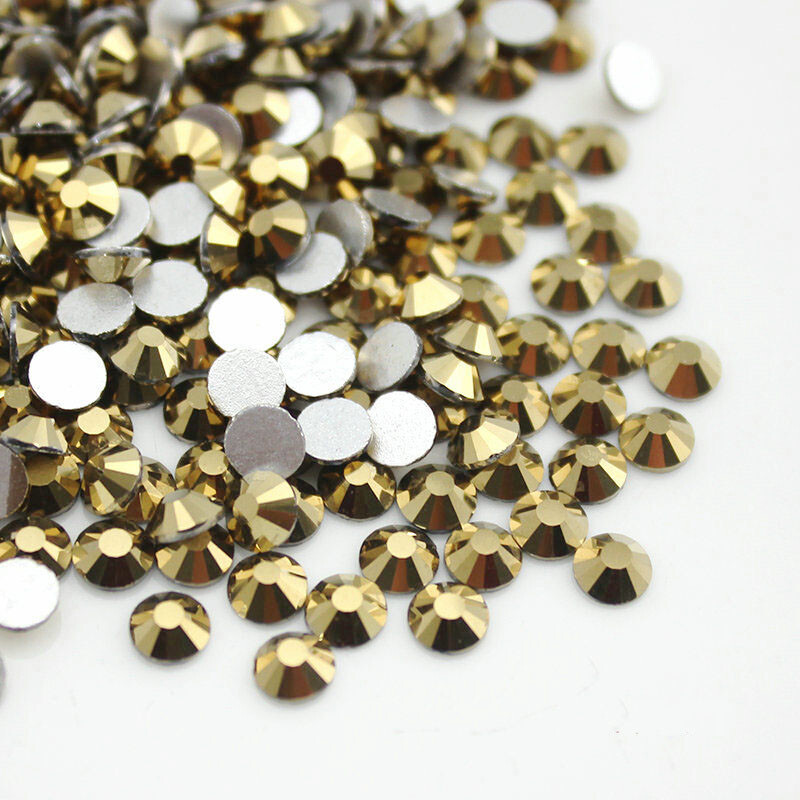Metallic Color Crystals Glass Flatback Nail Art Rhinestones Clothes Decorations