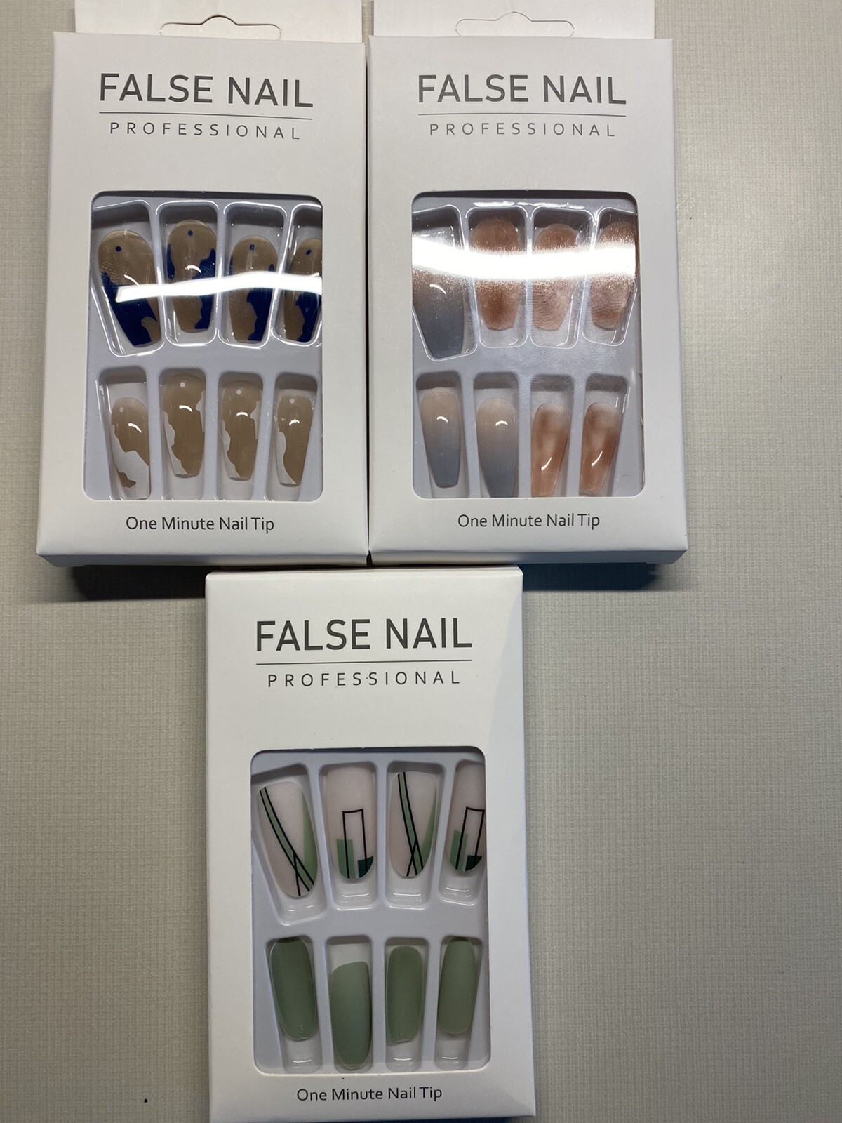 3 packs Press Nail / False Nails with adhesive sticker included