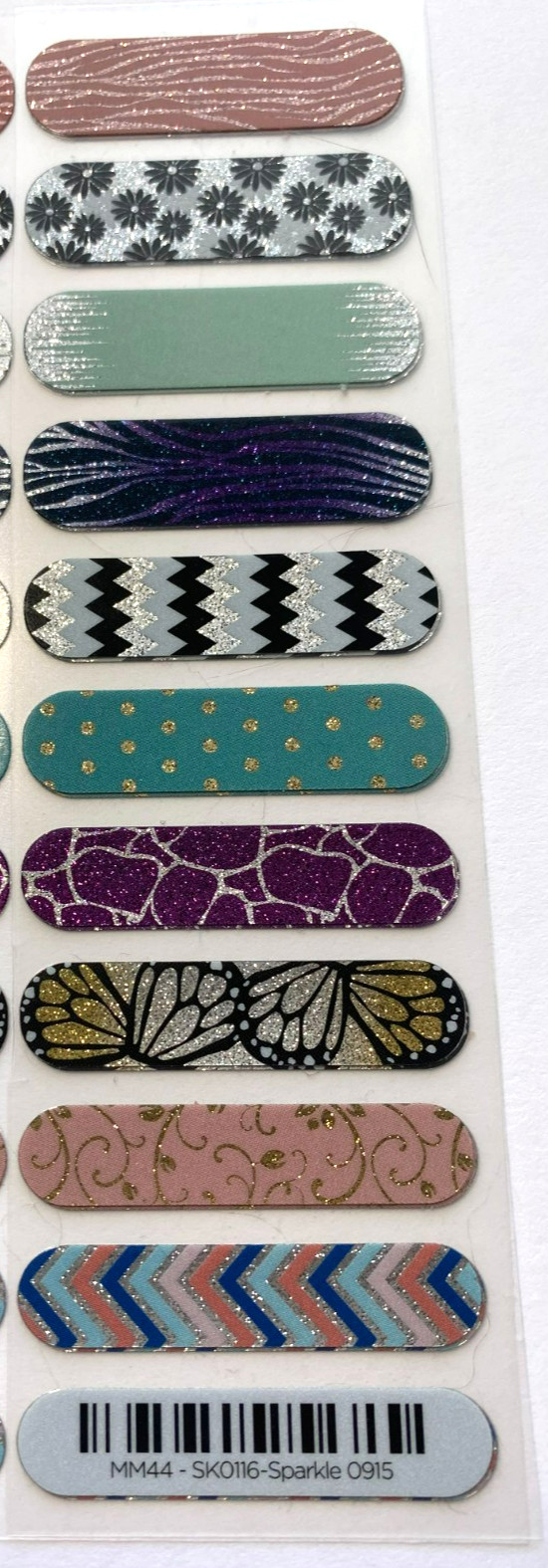 Jamberry Nail Wraps Retired Choice Half Sheet 1/2 Sparkle Glitter Floral Stars