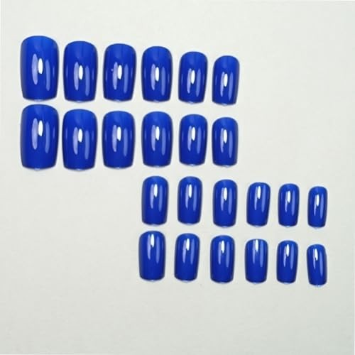 Nails Square Press – Dark Blue Glossy – Full Cover – Style8