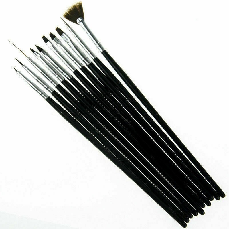 Professional Nail Art Brush 10 pcs Set UV Gel Painting Gel Design Dotting Detail