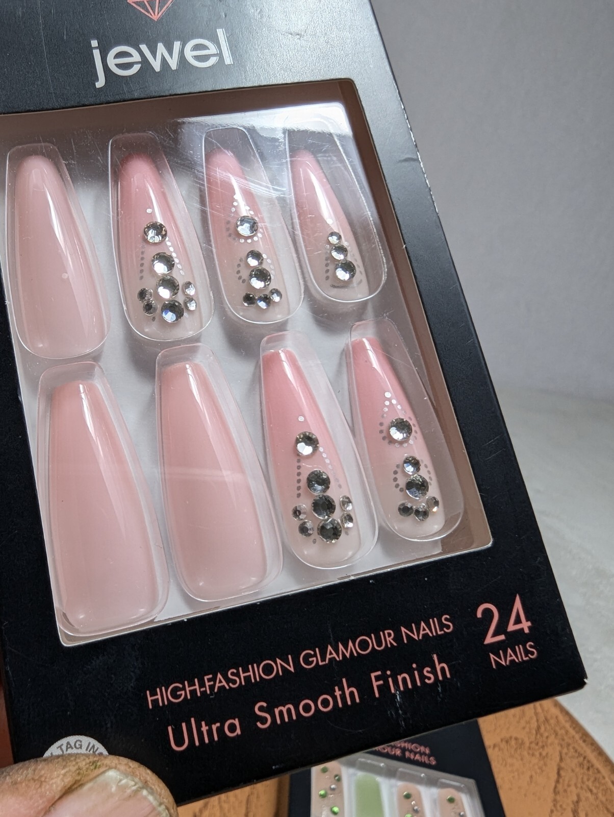 Kiss Jewel High Fashion 2 BOXES Glamor Nails Long& Extra Long Sparkly Jewels NIB