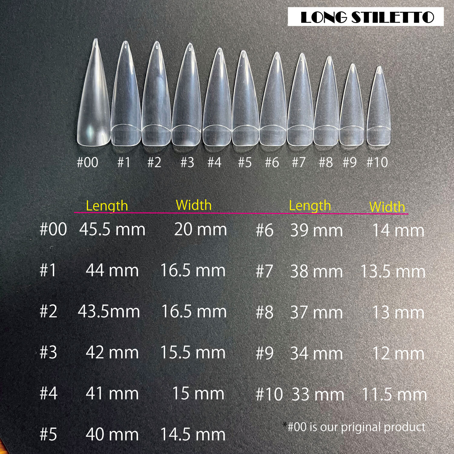 【 3 Type of Shape * 3 packs 】 Mixed Full Size Set of Clear Nail Tips