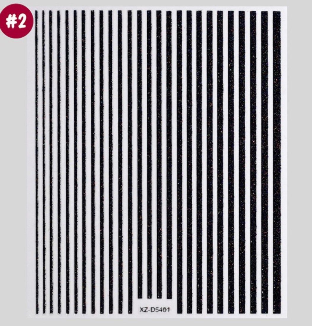 Nail Art Stickers NEW ! BLACK BORDER LINE STICKERS XZ-D5401