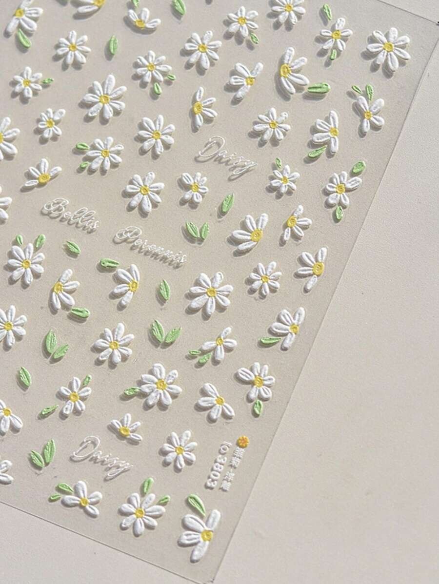 Daisy Flower Nail Art Stickers Water Decals, Cute Nail Sticker