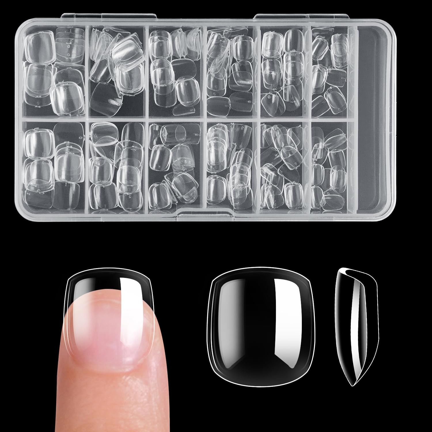 Short Kids Clear False Nails – 240Pcs Press on Nails for Little Girls Full Cover