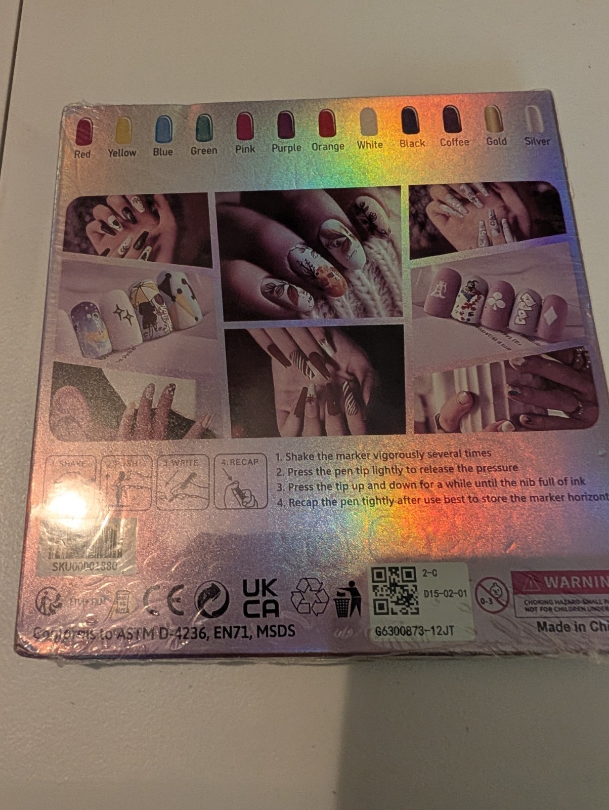 12 Color Nail Art Pens, 0.5mm Nail Polish Marker Set, Drawing Painting Point