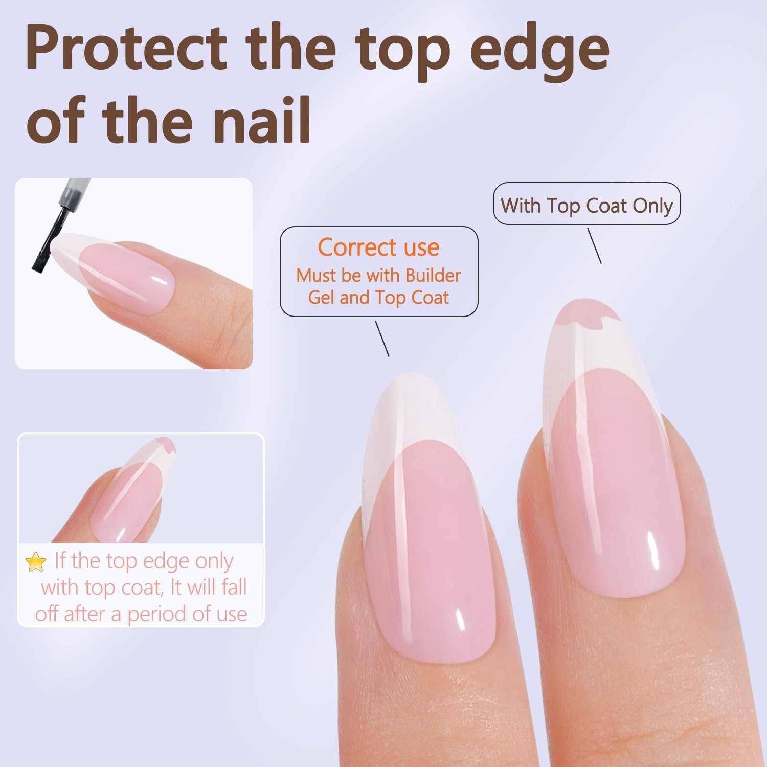 Misssix French Gel Nail Tips 150Pcs French Tip Press on Nails Medium Almond