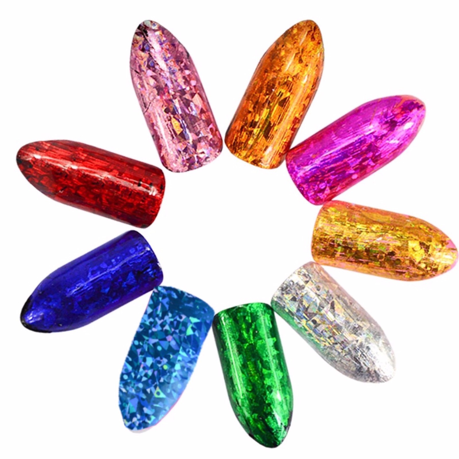 HOLOGRAPHIC Transfer Foils Starry NAIL LASER FOIL 9 Colours NAILS Stickers Paper