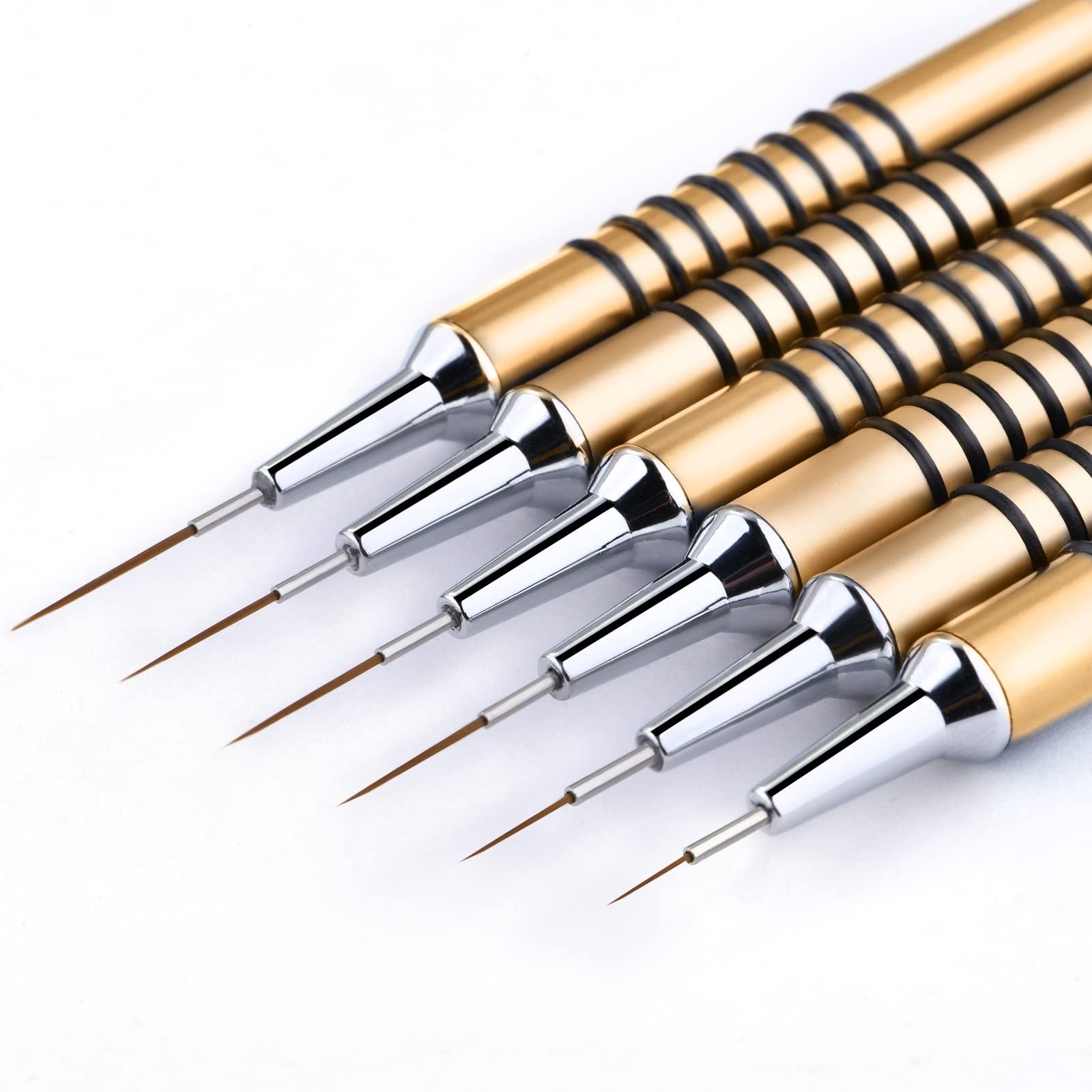 Nail Art Liner Brushes Set, 6Pcs Nail Art Design Brush Striping Thin Long Lin…