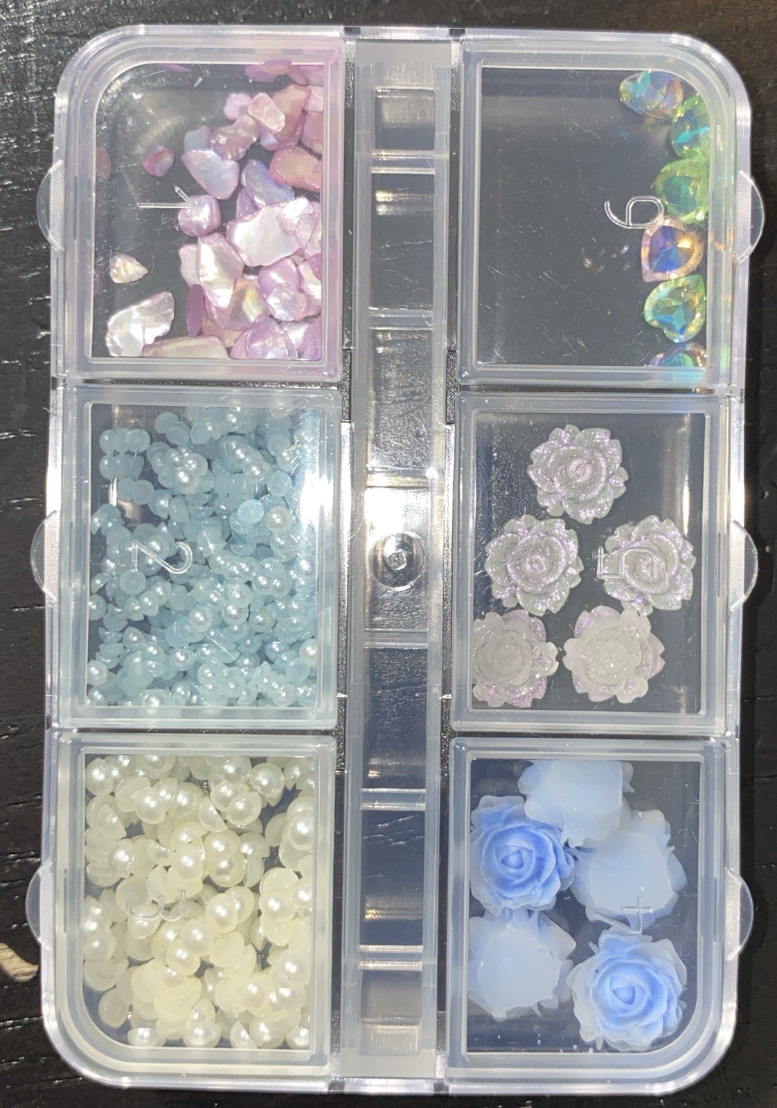 2D Nail Art Charms Set with Flowers Pearls Gems Butterfly Accessories & More