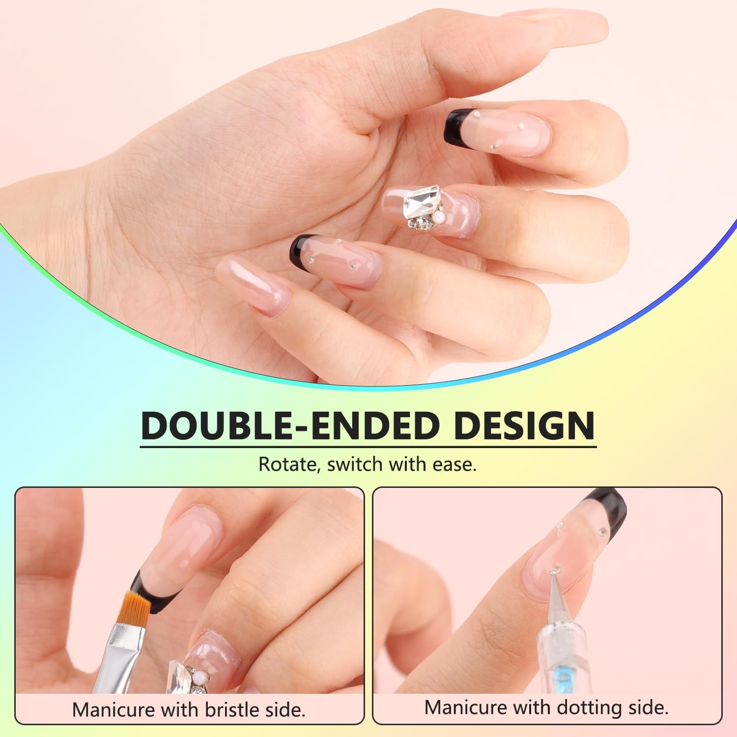 YOOVR Nail Art Brushes and Dotting Tools, 10pcs Nail Art Design Tool Set, Nail