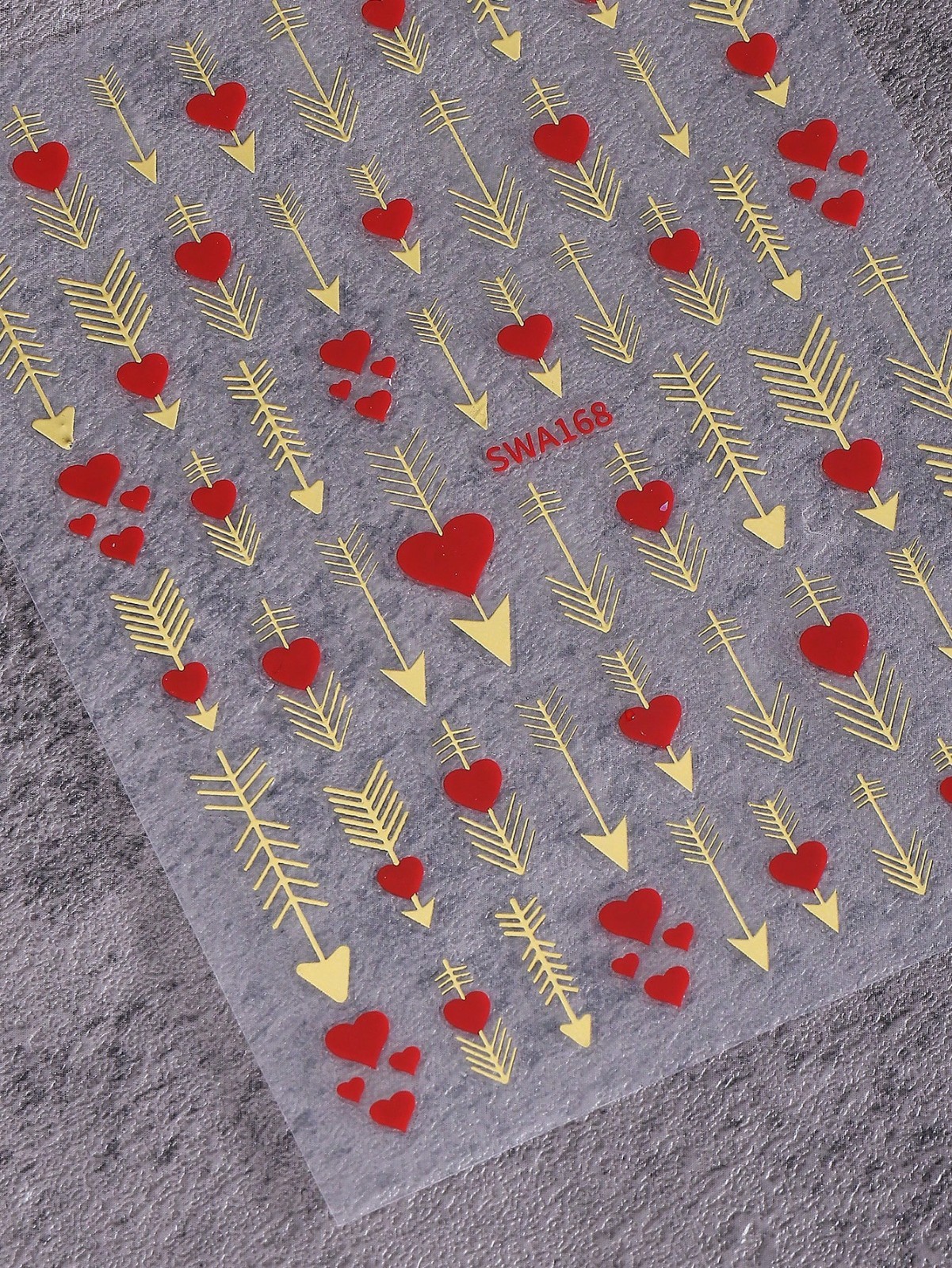 ❤️ 2-Pack 3D Red Heart Nail Stickers – Valentine’s Gold Arrow Designs UK 🇬🇧