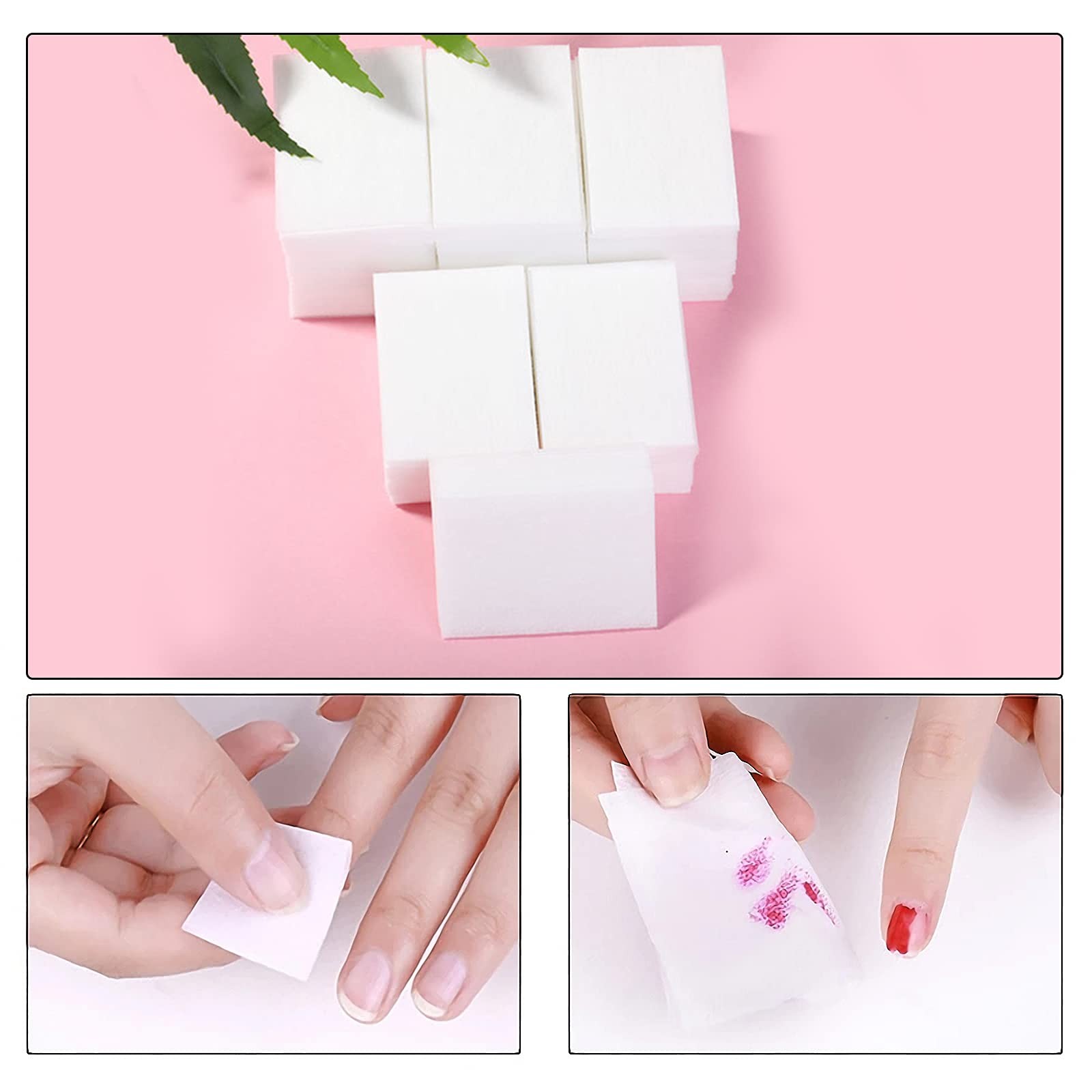 1000Pcs Nail Cotton Pads,1pcs Push Down Pump Dispenser Bottle For Nail