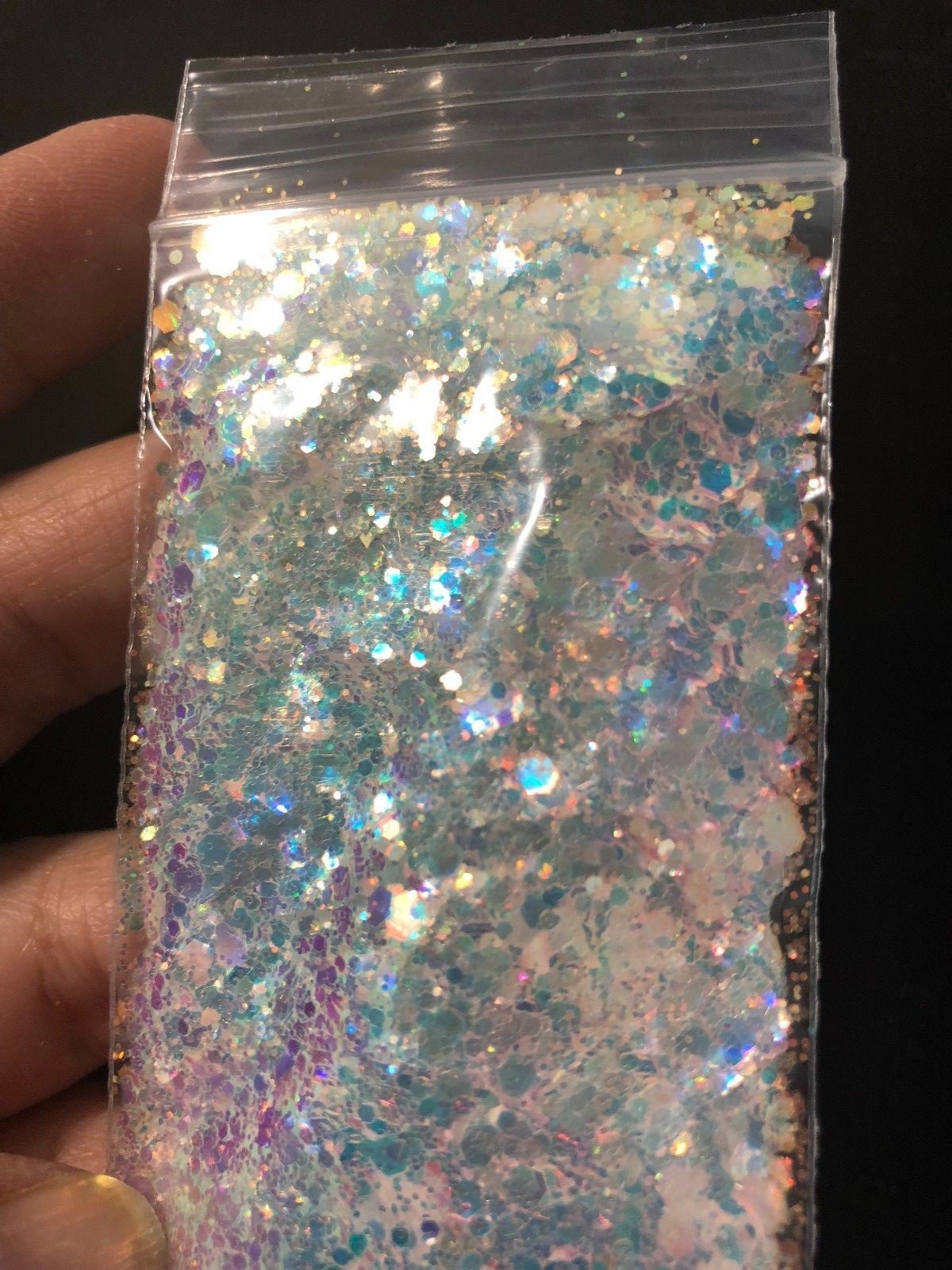 Highly Reflective MIXED SIZES HEXAGON Solvent Resistant Nail Acrylic Glitter 50g